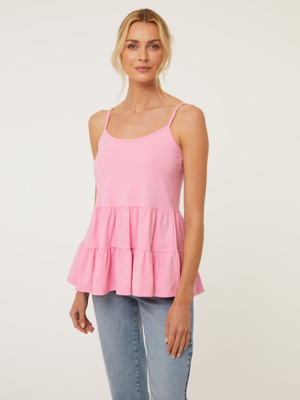 Pink Tiered Cami Top Women at ASDA