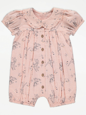 Disney Bambi Pink Frill Collar All in One Baby at ASDA