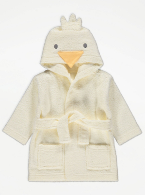 Yellow Chick Towelling Dressing Gown Baby at ASDA