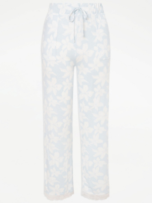 Blue Floral Print Pyjama Bottoms Women at ASDA