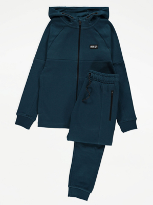 Teal Pique Tracksuit Kids at ASDA