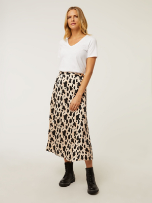 Animal Print Midi Skirt Women at ASDA