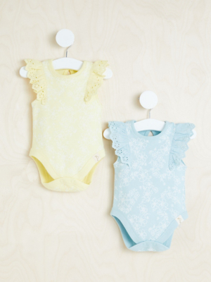 Billie Faiers Floral Frill Bodysuits 2 Pack Baby at ASDA