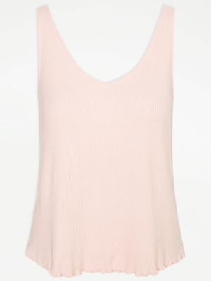 Pink Ribbed Soft Lounge Vest Top Women at ASDA