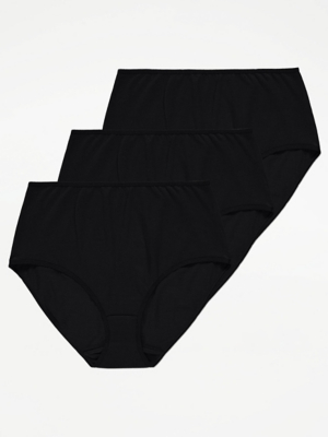 Black Full Briefs 3 Pack Lingerie at ASDA