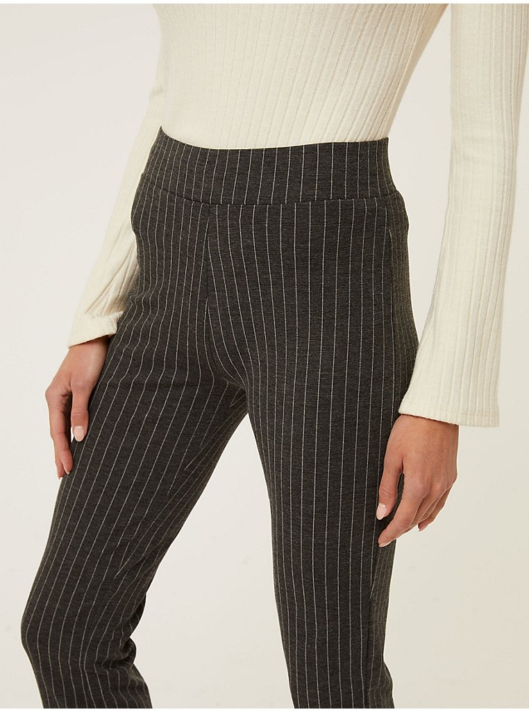 Charcoal Pinstripe Kickflare Trousers