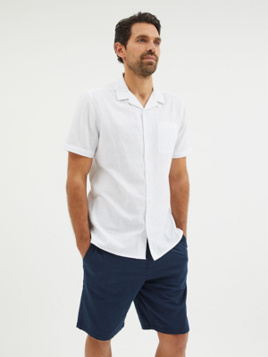 White Textured Short Sleeve Shirt | Men | George at ASDA