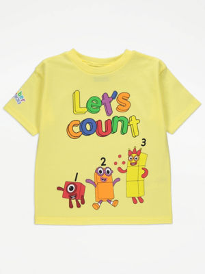 CBeebies Numberblocks Let's Count Yellow TShirt Kids at ASDA