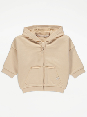 Cream Zip Through Hoodie Baby at ASDA