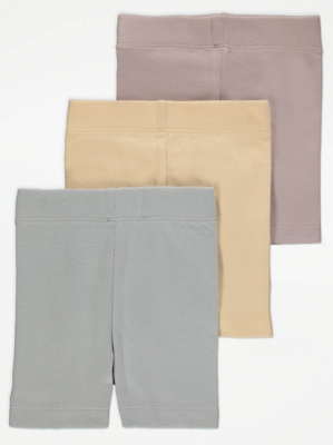 Unisex Neutral Cycling Shorts 3 Pack Baby at ASDA