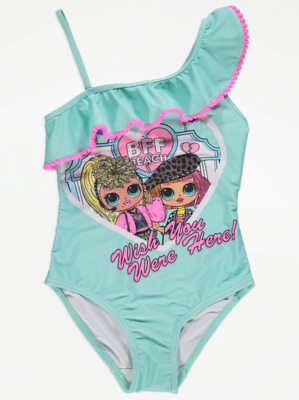L.O.L Surprise! Mint Frill Swimsuit Kids at ASDA