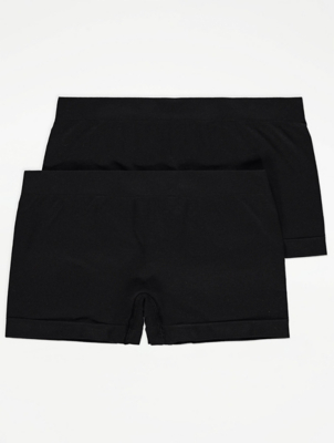 Black Seam Free Plain Shorts 2 Pack | Kids | George at ASDA