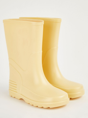 Yellow Matte Wellington Boots Kids at ASDA