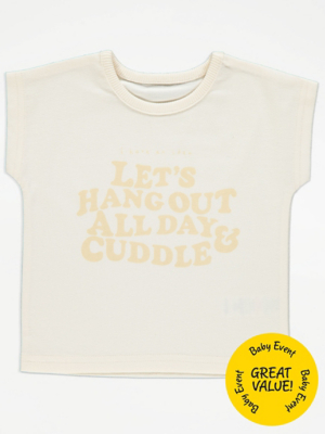 Cream Hang Out and Cuddle Jersey T-Shirt