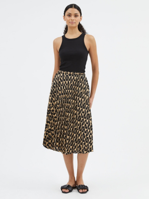 Abstract Pleated Midi Skirt Women at ASDA