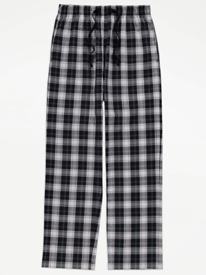 Black Checked Woven Lounge Bottoms Men at ASDA