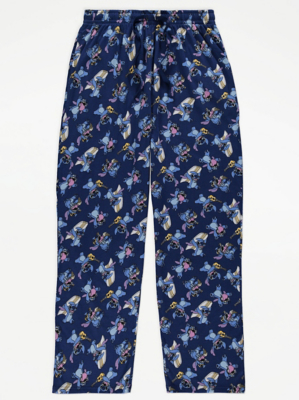 Disney Lilo & Stitch Navy Character Lounge Bottoms Men at ASDA