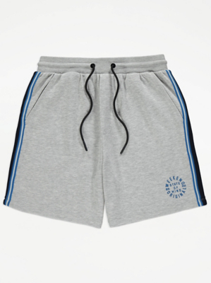 Grey Side Stripe Loungewear Shorts Men at ASDA