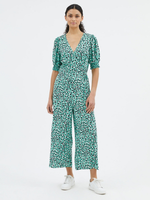 Green Printed Wrap Jumpsuit Women at ASDA