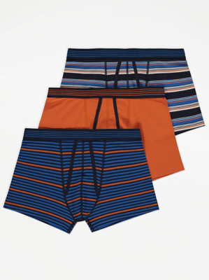 Striped AFront Trunks 3 Pack Men at ASDA