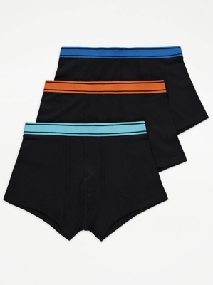 Black Hipster Boxers 3 Pack Men at ASDA