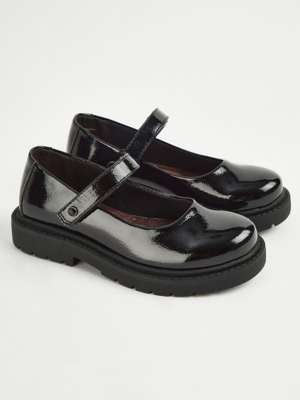 Black Patent Mary Jane School Shoes School at ASDA