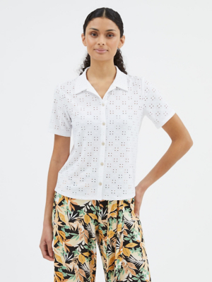 White Embroidered Jersey Blouse Women at ASDA