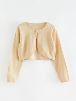 Gold Scallop Trim Cardigan Kids at ASDA