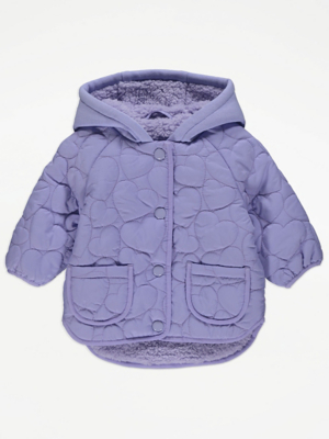 Lilac Heart Quilted Coat