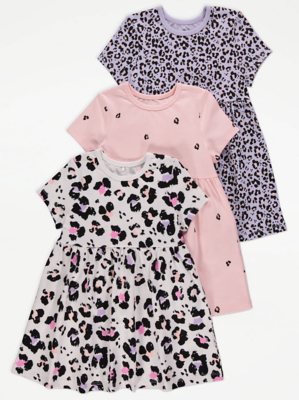 Animal Print Dresses 3 Pack Kids at ASDA