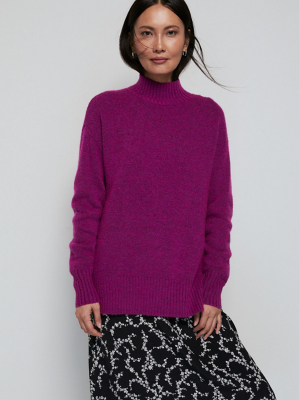 Purple Funnel Neck Jumper Women at ASDA