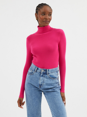 Bright Pink Roll Neck Knitted Jumper | Women | George at ASDA