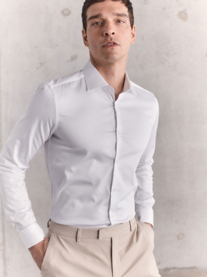 EXCLUSIVE White Stretch Cotton Blend Shirt Sale & Offers at ASDA
