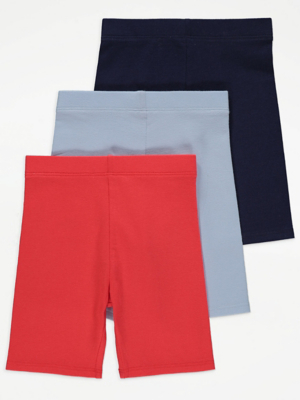 Plain Cycling Shorts 3 Pack Kids at ASDA