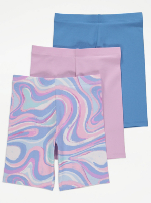 Swirl Cycling Shorts 3 Pack Kids at ASDA