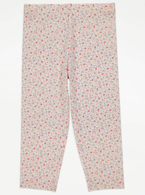 Floral Cropped Leggings Kids at ASDA