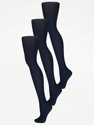 New Look 3 pack 40 denier opaque tights in black