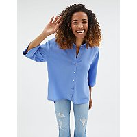 Blue Textured Oversized Shirt | Women | George at ASDA