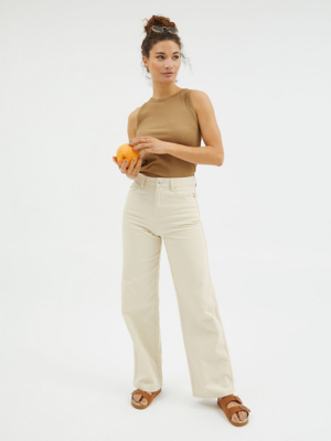 Ecru Wide Leg Jeans Women at ASDA