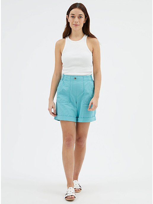Aqua Blue Knee Length Cotton Shorts | Women | George at ASDA