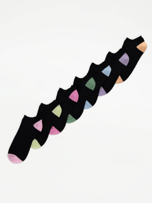Bright Heel Shoe Liner Socks 7 Pack Women at ASDA