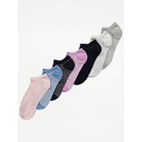Purple Striped Textured Trainer Liner Socks 7 Pack | Women | George at ASDA