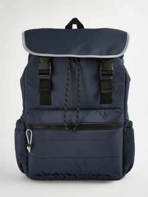 Navy Quilted Backpack Men at ASDA