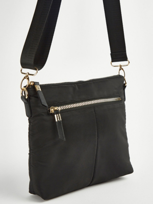 Black Lightweight Flat Shoulder Bag Women at ASDA