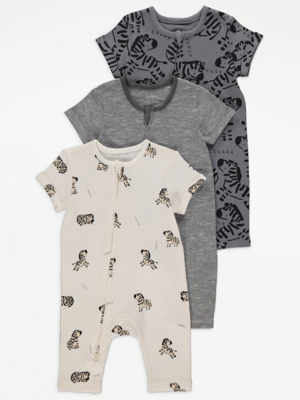 Zebra Zip Rompers Pack