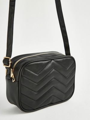 Black Quilted Cross Body Bag Women at ASDA