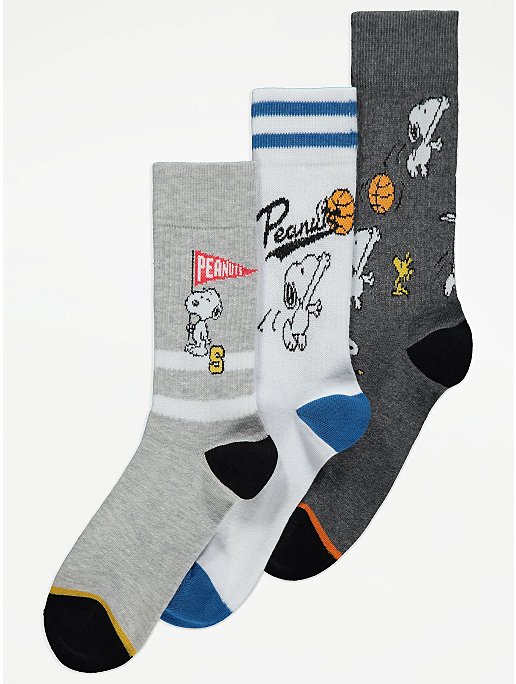 Peanuts Snoopy Character Ankle Socks 3 Pack | Men | George at ASDA