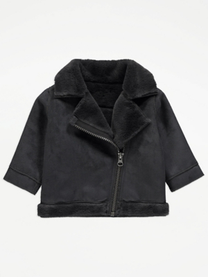 Grey Biker Jacket Baby at ASDA