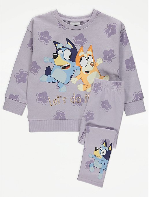 Bluey Lilac Sweatshirt and Leggings Outfit | Kids | George at ASDA