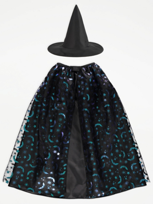 Cape and Witch Hat Halloween Fancy Dress Costume
